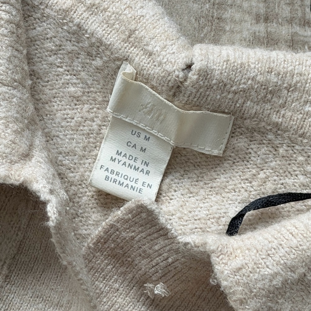 H&M Cream Teddy Jacket with Crystal Buttons - Picture 2 of 4